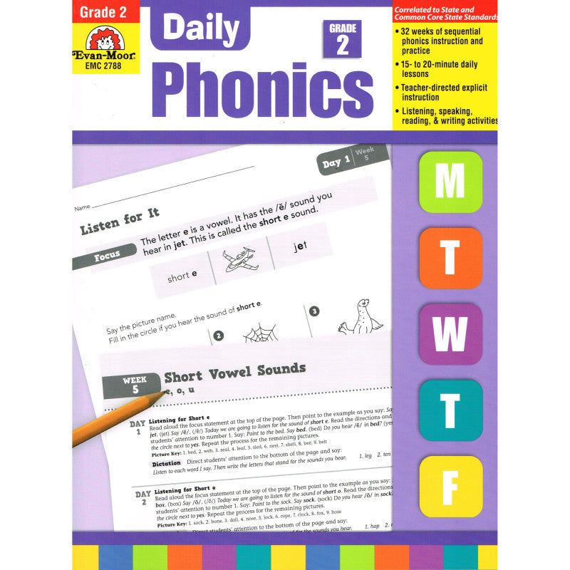 EVAN-MOOR - Daily Phonics Book, Teacher's Edition, Grade 2