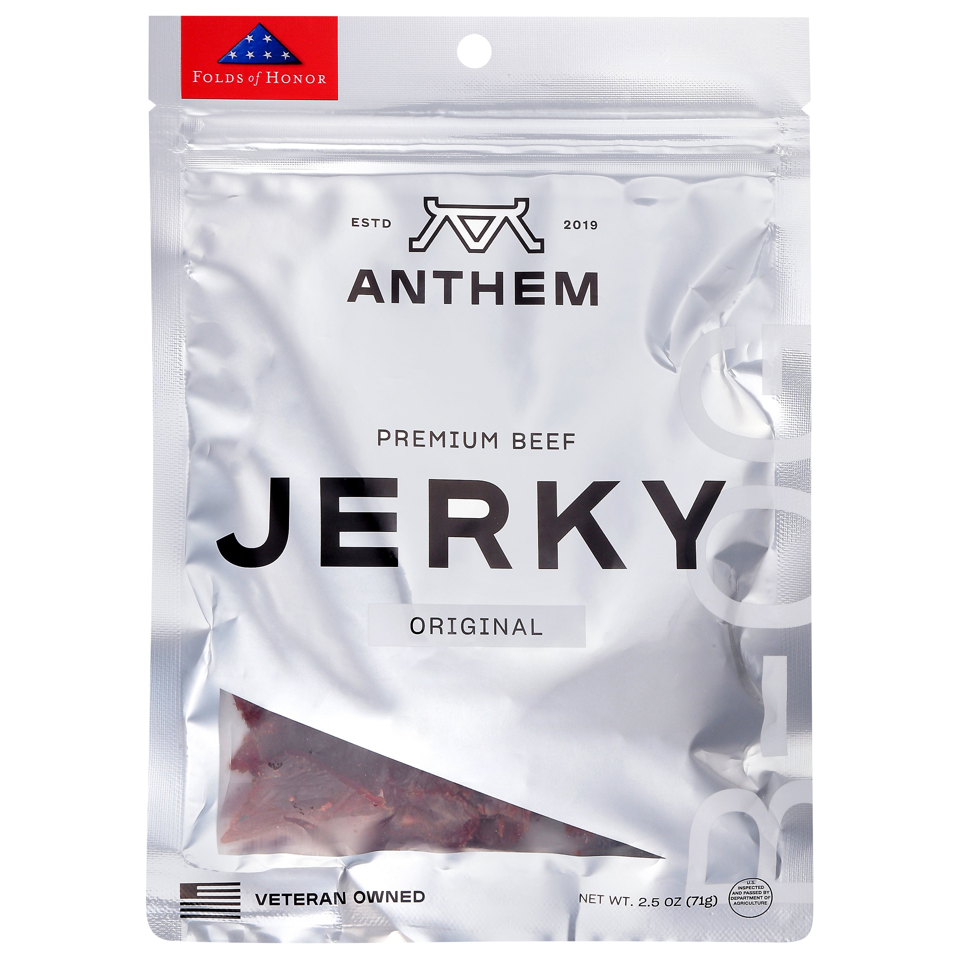 Anthem Premium Beef Original Jerky 2.5 oz - Case of 12