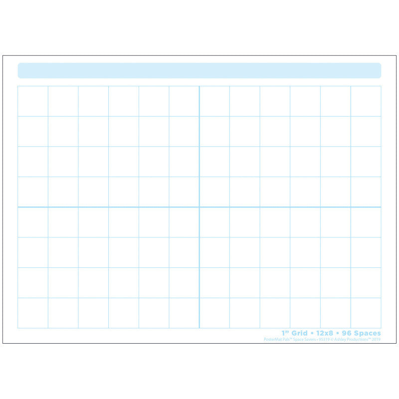 Smart Poly® Single Sided PosterMat Pals® Space Savers, 1" Grid Blocks, 13" x 9.5"