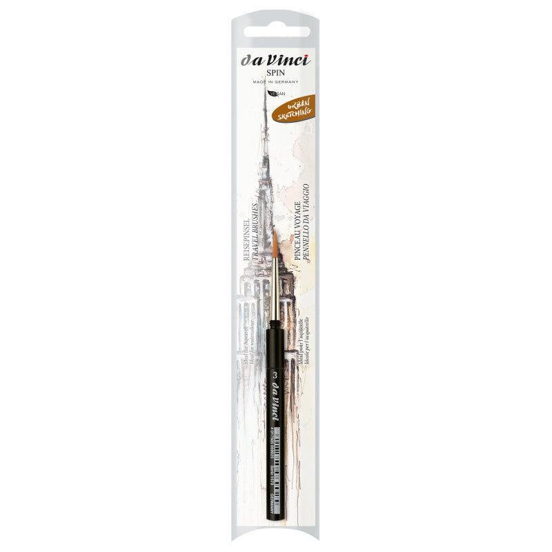 COSMOTOP-SPIN Pocket Travel Brush, Synthetic, Watercolor, Round, Series 1573, Size 3