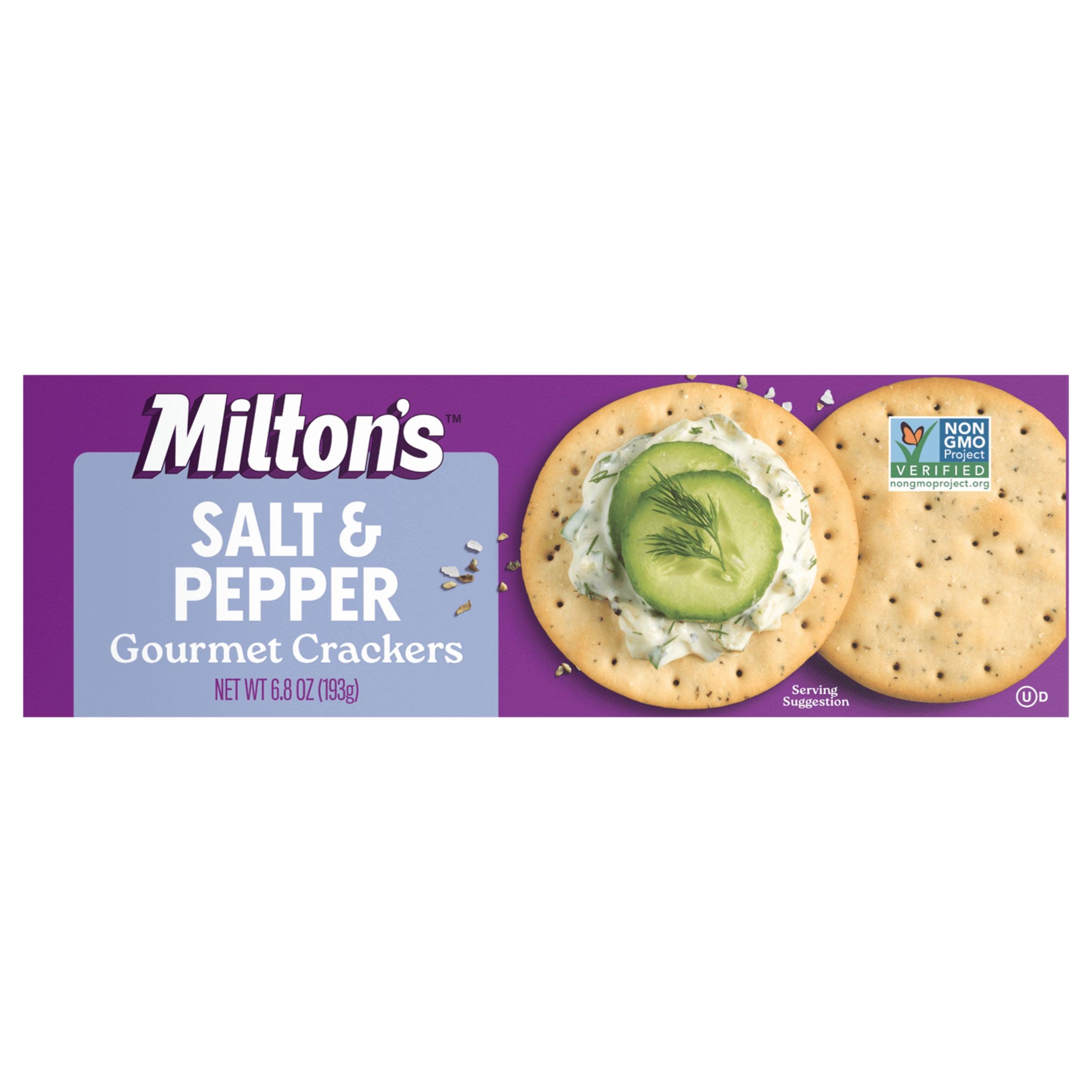 Milton's Gourmet Crackers - Salt & Pepper, 6.8oz - Case of 8
