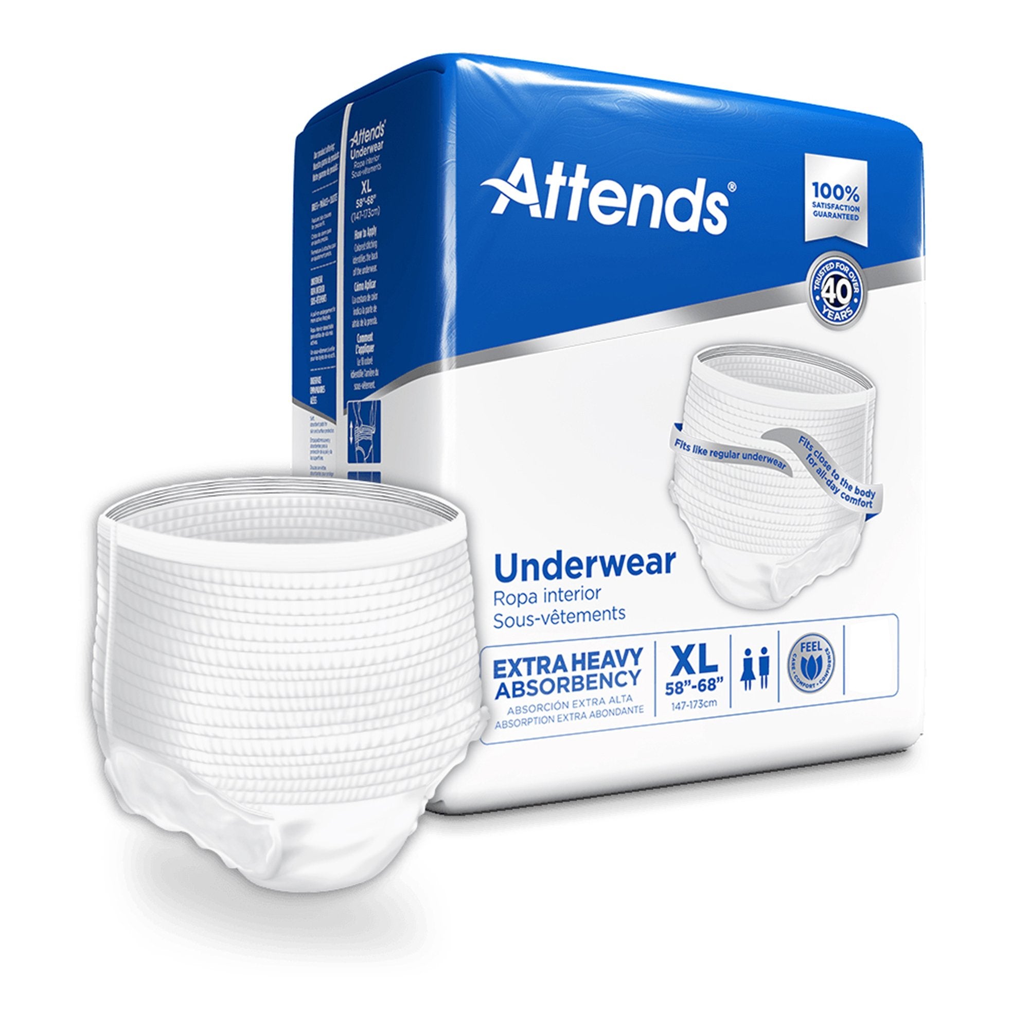 Attends Healthcare Products - Unisex Adult Absorbent Underwear Attends® Care Pull On with Tear Away Seams X-Large Disposable Heavy Absorbency [25/BG]