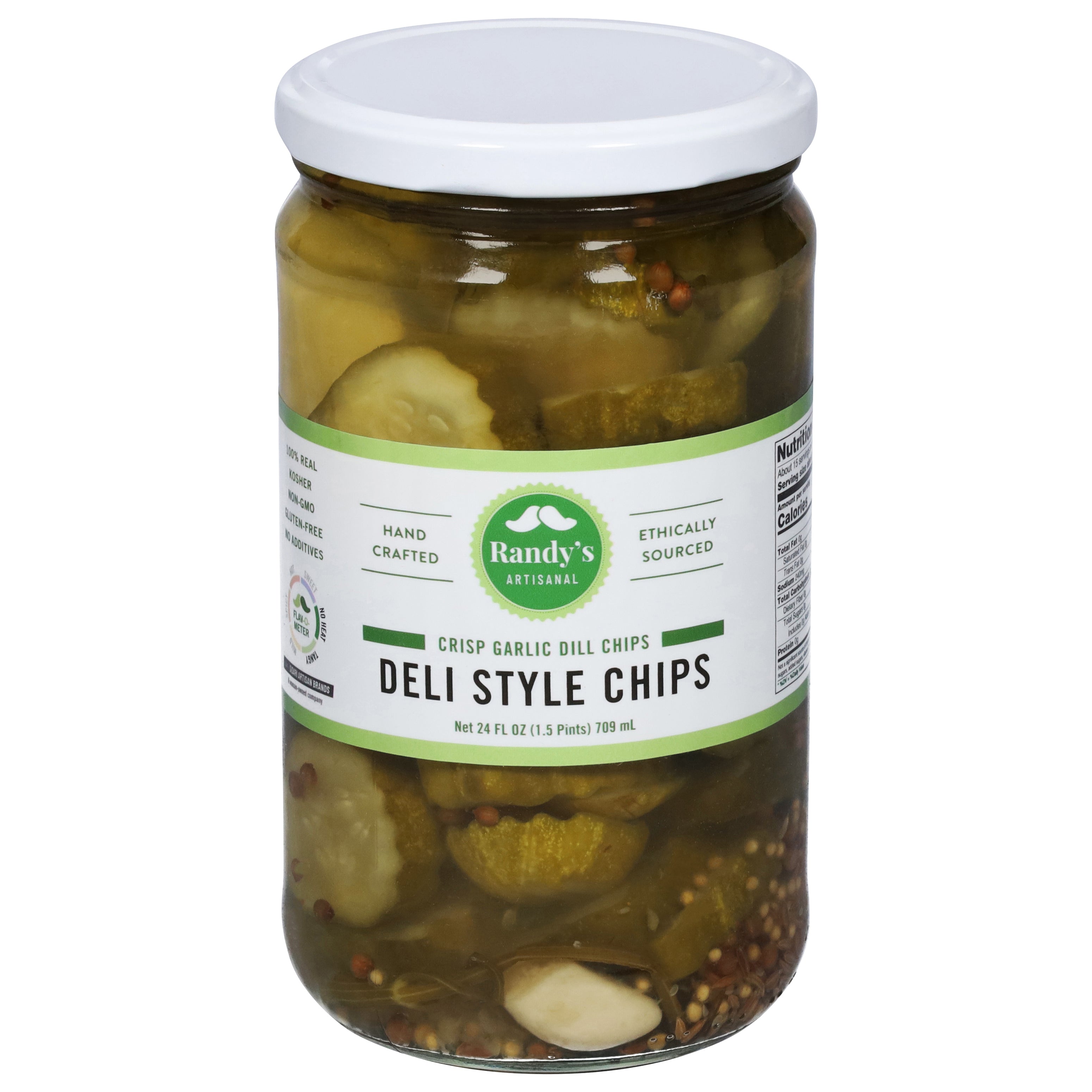 Randy's Artisanal Deli Style Crisp Garlic Dill Chips 24 fl oz - Case of 6