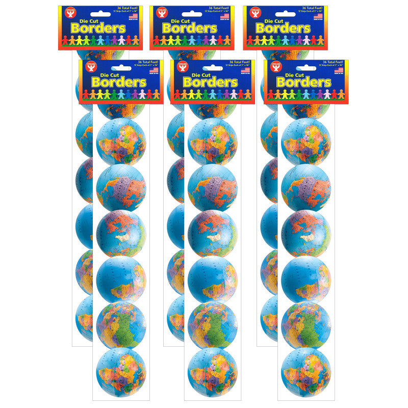 HYGLOSS - Globes Border, 36 Feet Per Pack, 6 Packs