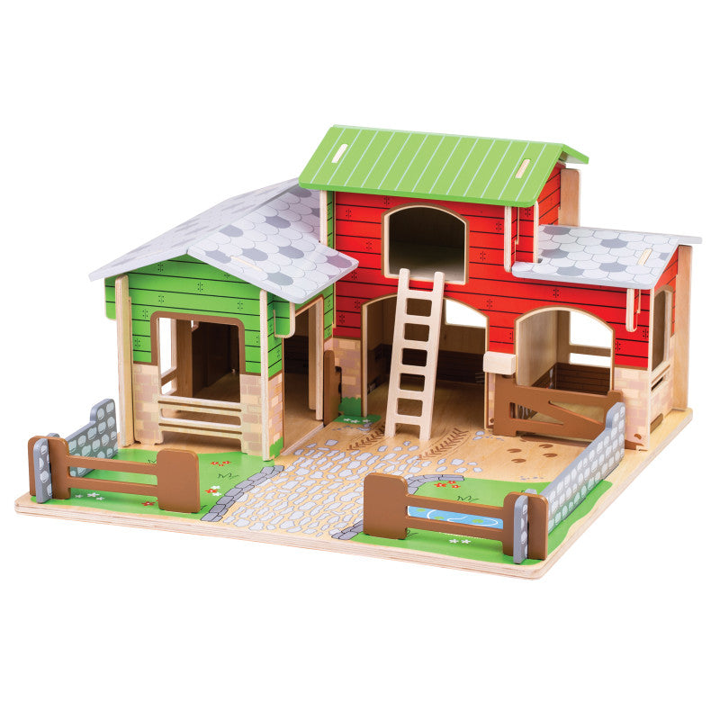 BIGJIGS TOYS - Cobblestone Farm Playset