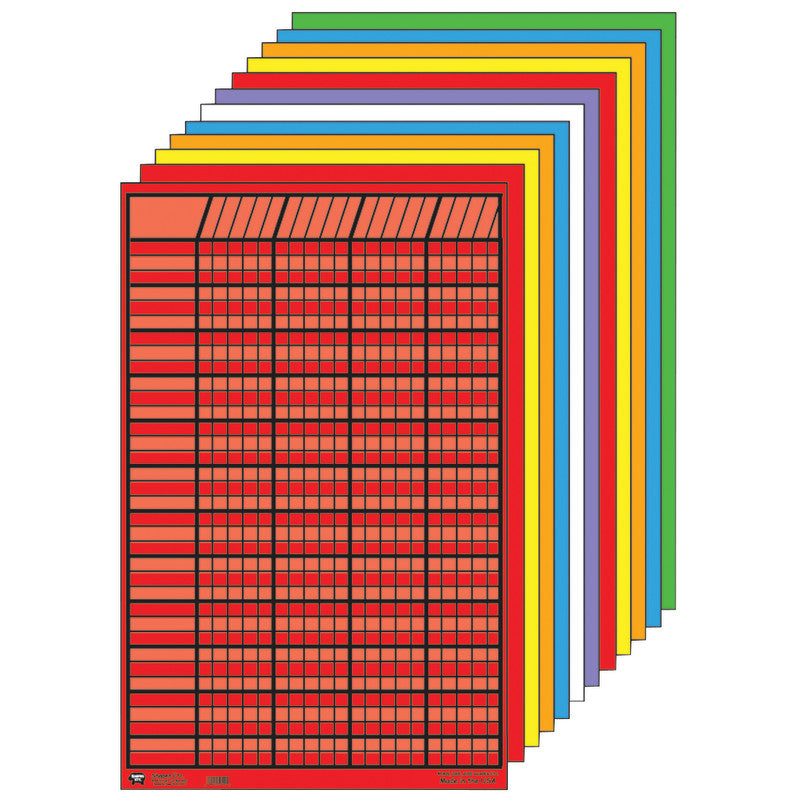 CREATIVE SHAPES ETC. - Vertical Incentive Chart, 14" x 22", Assorted Colors, Pack of 12