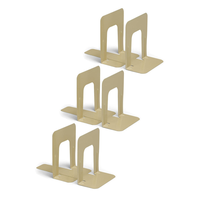 CHARLES LEONARD - Bookends, 9" Height, Tan, 2 Per Set, 3 Sets