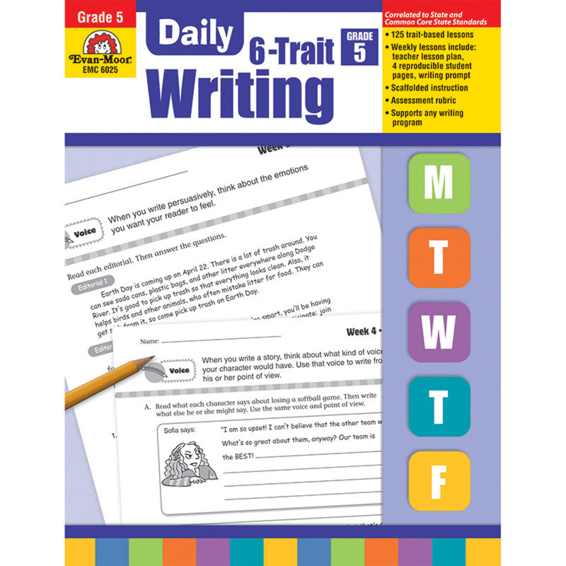 EVAN-MOOR - Daily 6-Trait Writing Book, Grade 5