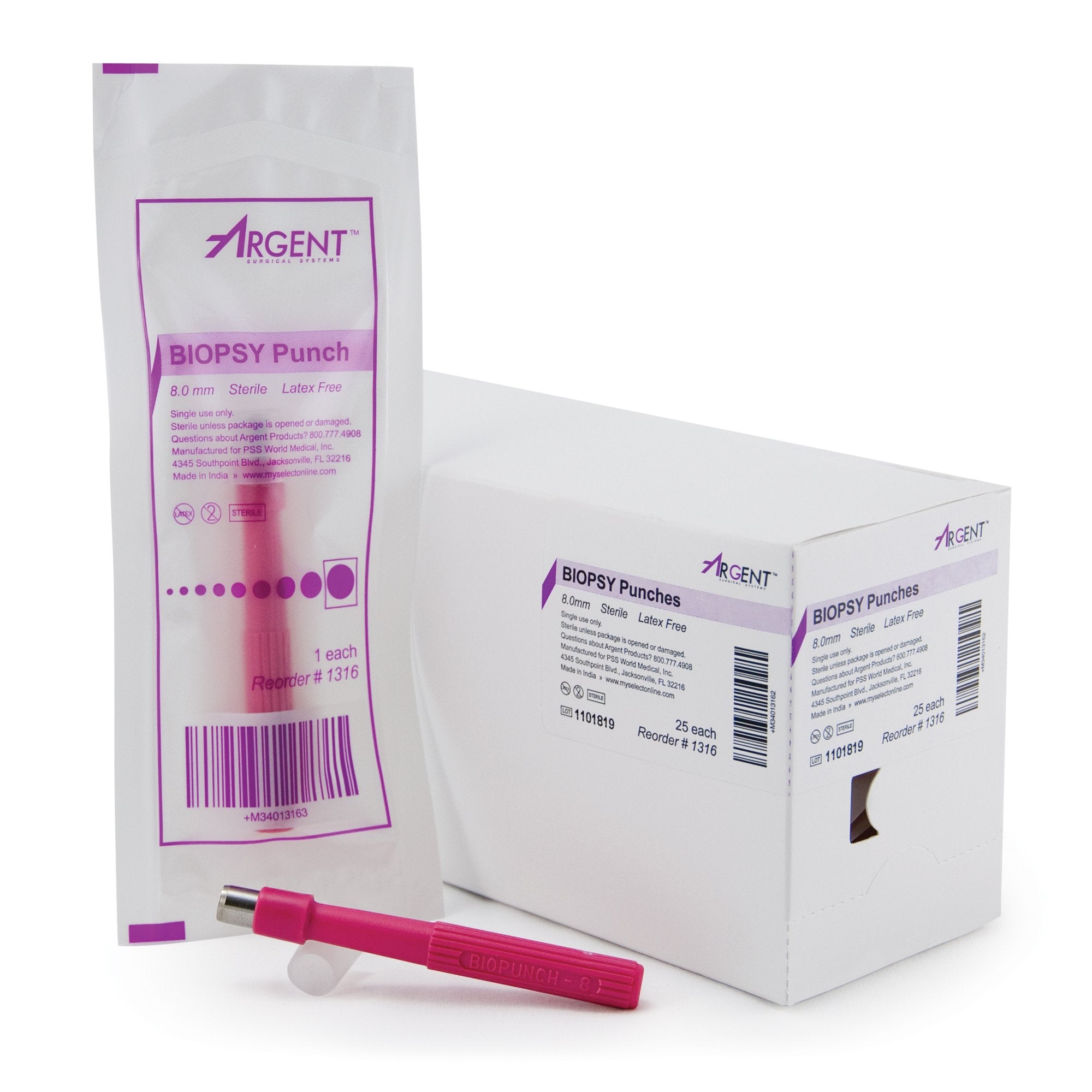 McKesson Brand - Biopsy Punch McKesson Argent™ Dermal 8 mm [25/BX]