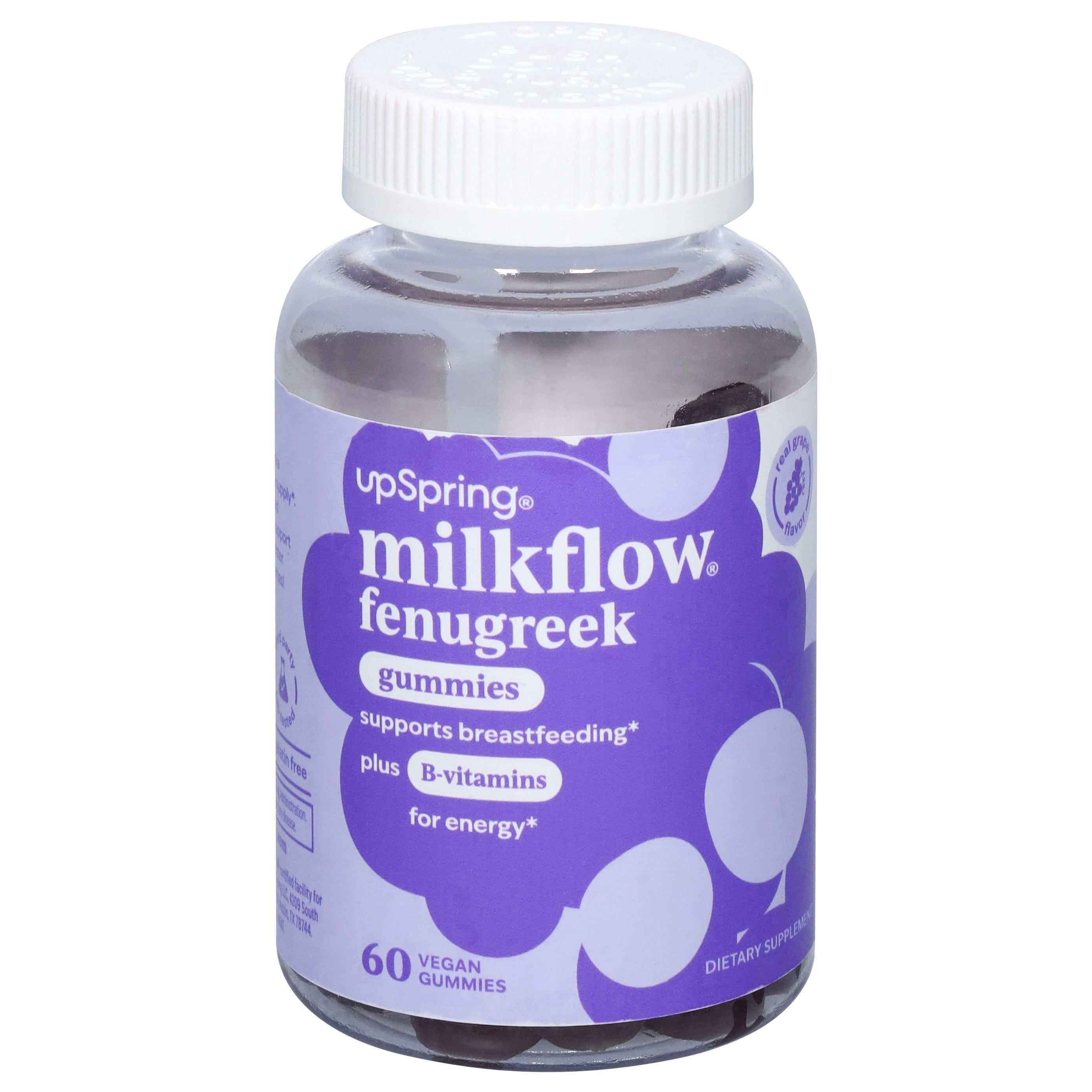 UpSpring Milkflow Real Grape Flavor Fenugreek 60 Vegan Gummies - Case of 1
