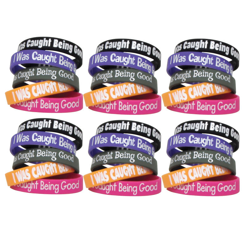 TEACHER CREATED RESOURCES - I Was Caught Being Good Wristband Pack, 10 Per Pack, 6 Packs