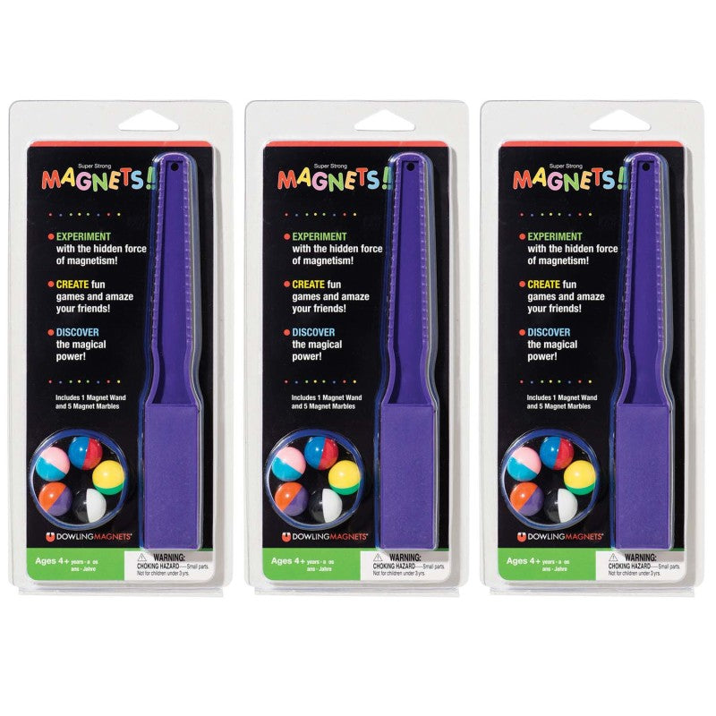 DOWLING MAGNETS - Magnet Wand & 5 Magnet Marbles, 3 Sets