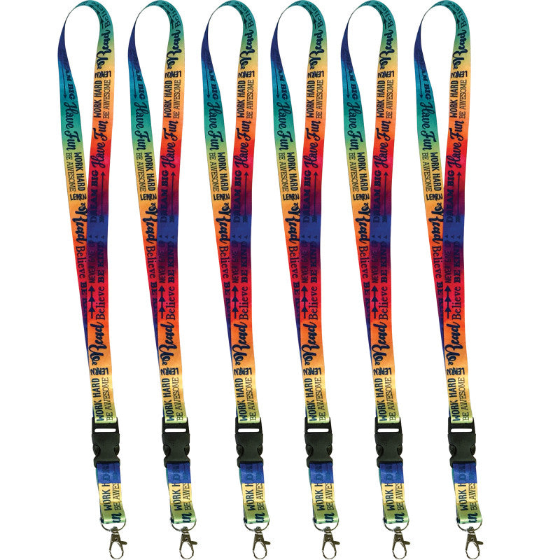 TEACHER CREATED RESOURCES - Positive Saying Watercolor Lanyard, Pack of 6