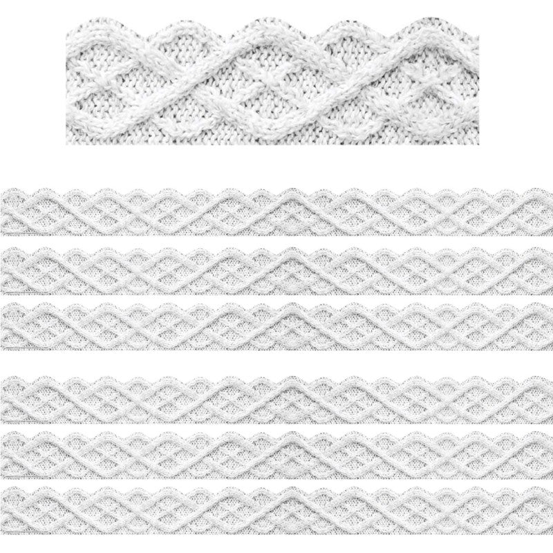 EUREKA - A Close-Knit Class Fisherman Cable Knit Deco Trim Extra Wide, 37 Feet Per Pack, 6 Packs