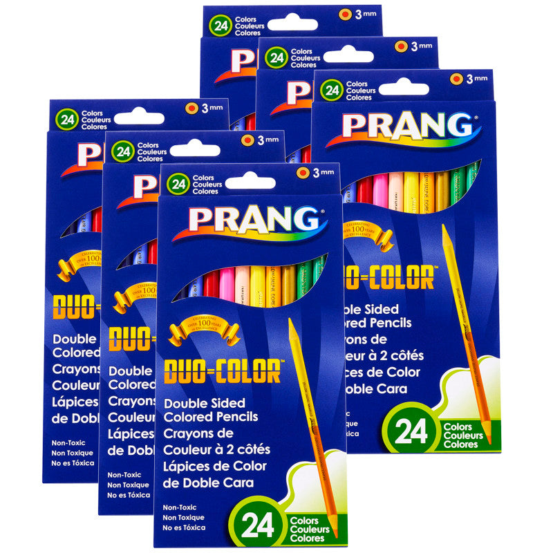 PRANG - Duo Colored Pencils, 24 Color Set, 6 Sets