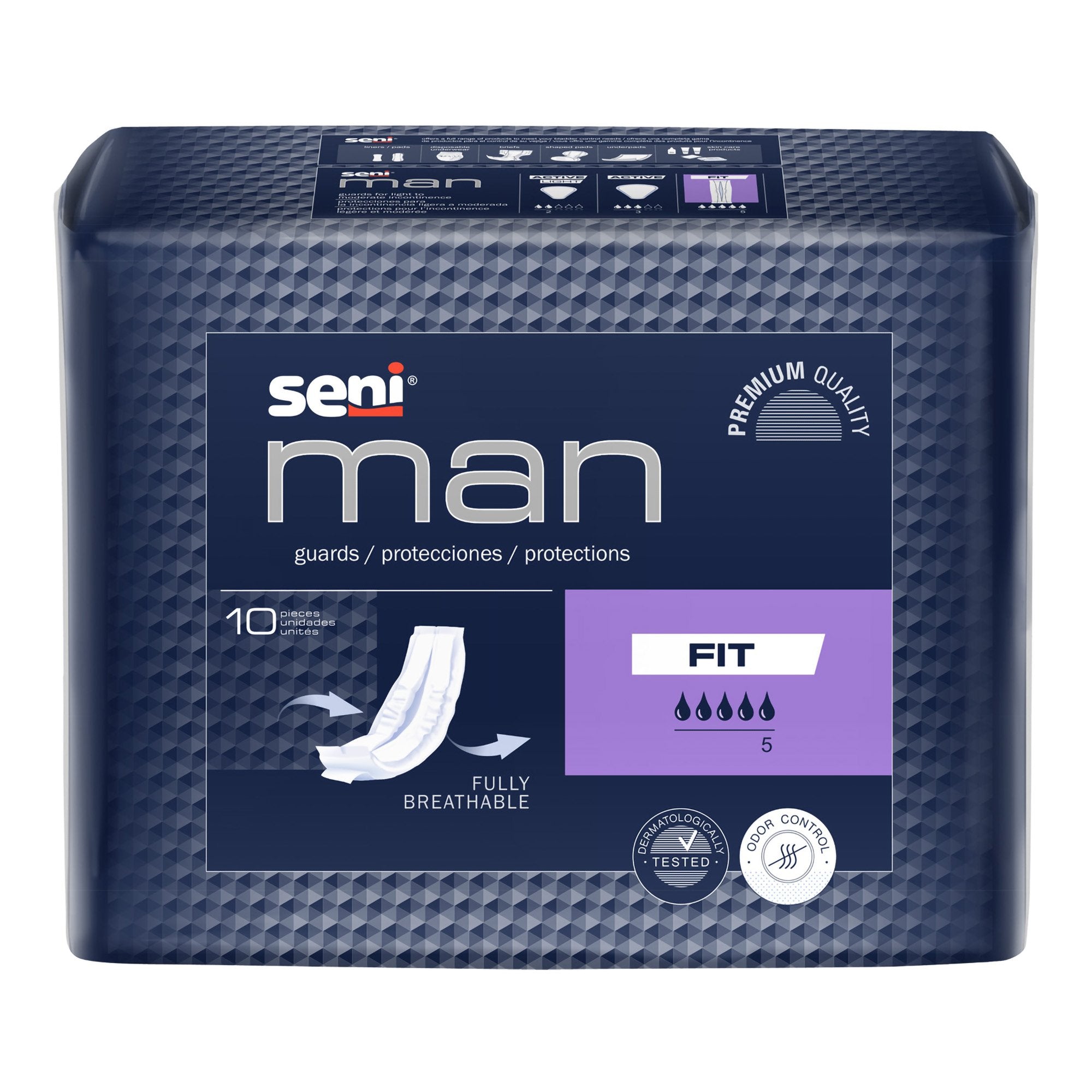 TZMO USA Inc - Bladder Control Pad Seni® Man Fit 3-1/2 X 15-7/10 Inch Moderate Absorbency Super Absorbent Core One Size Fits Most [60/CS]