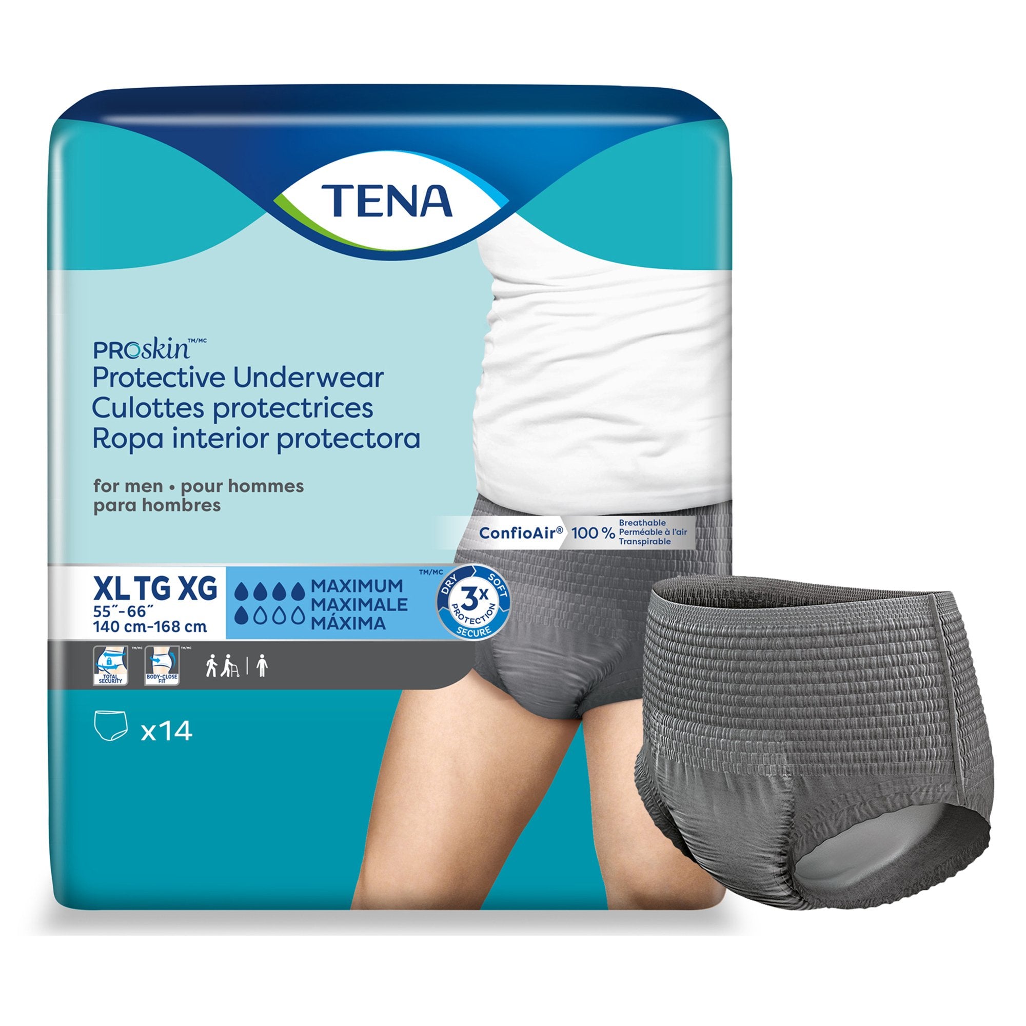 Essity HMS North America Inc - Male Adult Absorbent Underwear TENA® ProSkin™ Pull On with Tear Away Seams X-Large Disposable Moderate Absorbency [56/CS]