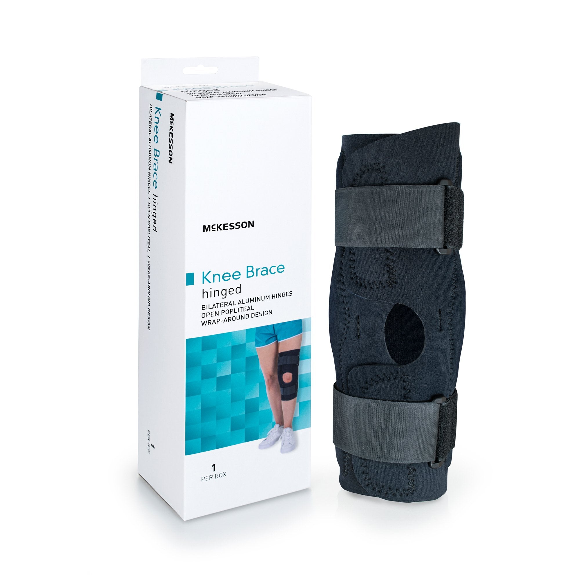 McKesson Brand - Knee Brace McKesson 3X-Large Wraparound / Hook and Loop Strap Closure with D-Rings 28 to 30-1/2 Inch Circumference Left or Right Knee [1/EA]