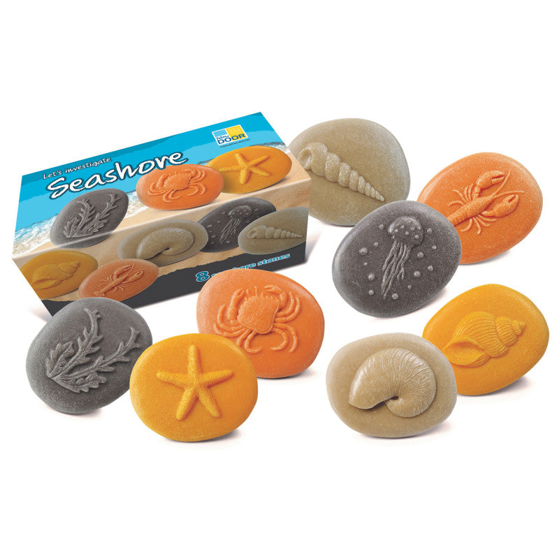 YELLOW DOOR - Let's Investigate – Seashore, Set of 8 Stone Figures