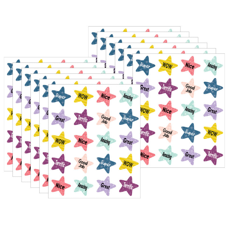 TEACHER CREATED RESOURCES - Oh Happy Day Star Rewards Stickers, 120 per Pack, 12 Packs