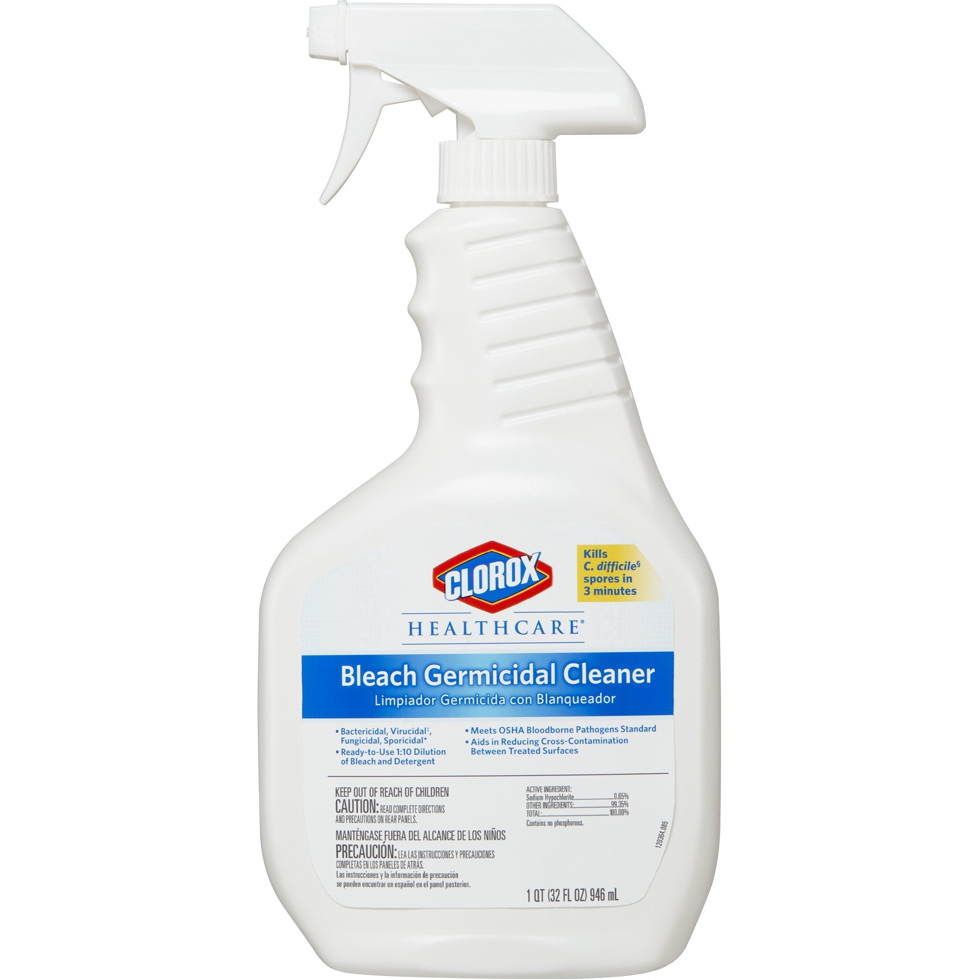 The Clorox Company - Clorox Healthcare® Bleach Germicidal Surface Disinfectant Cleaner Pump Spray Liquid 32 oz. Bottle Fruity Floral Bleach Scent NonSterile [6/CS]