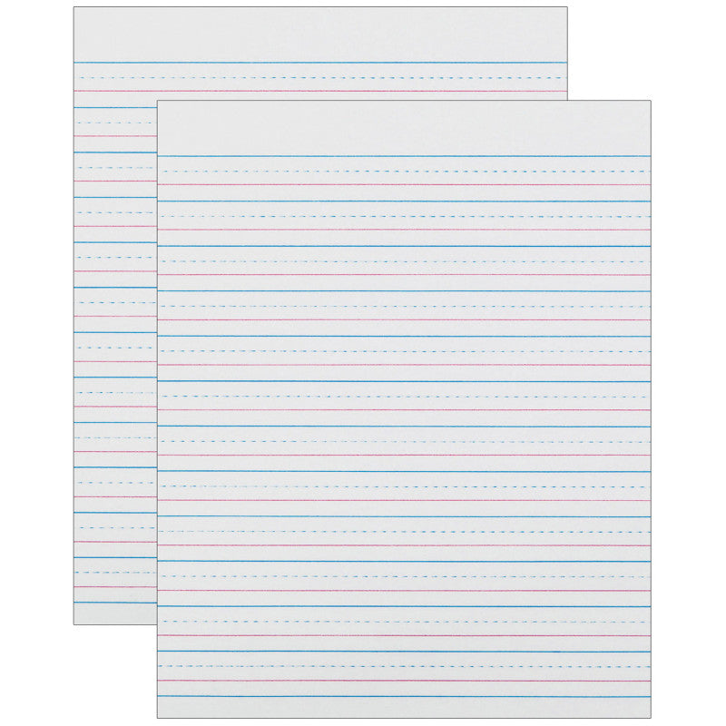 ZANER-BLOSER - Sulphite Handwriting Paper, Dotted Midline, Grade 2, 1/2" x 1/4" x 1/4" Ruled Short, 8" x 10-1/2", 500 Sheets Per Pack, 2 Packs