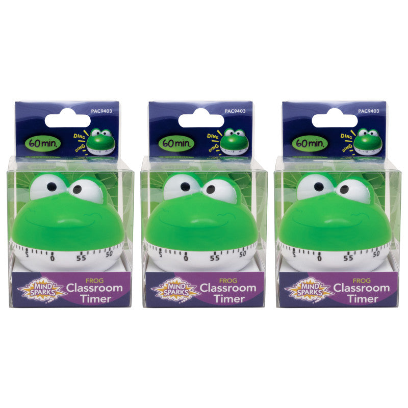 MIND SPARKS - Classroom Timer Frog, Frog, Approx. 2-1/4" Height, Pack of 3