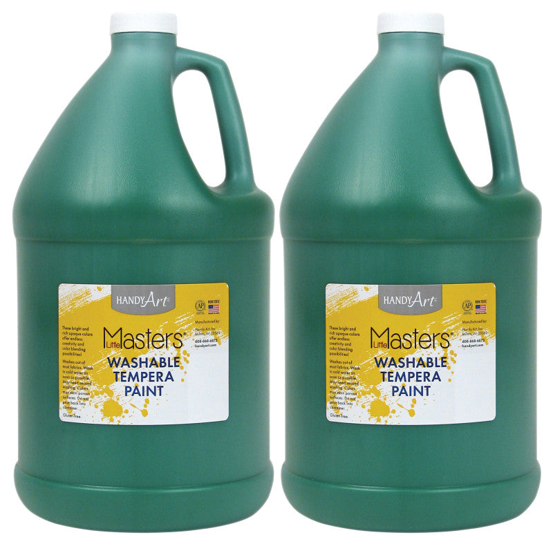 HANDY ART - Little Masters® Washable Tempera Paint, Green, Gallon, Pack of 2