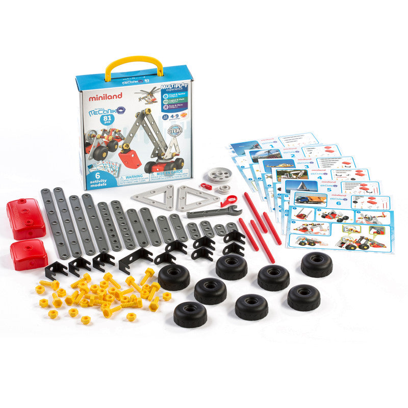 MINILAND EDUCATIONAL - Mecaniko, Vehicle Building Set, 81 Pieces