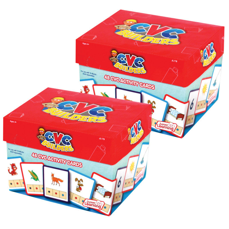 JUNIOR LEARNING - CVC Builders Activity Cards, 48 Per Set, 2 Sets