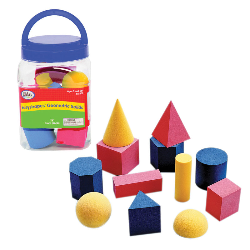 DIDAX - Foam Geometric Solids, 12 Pieces