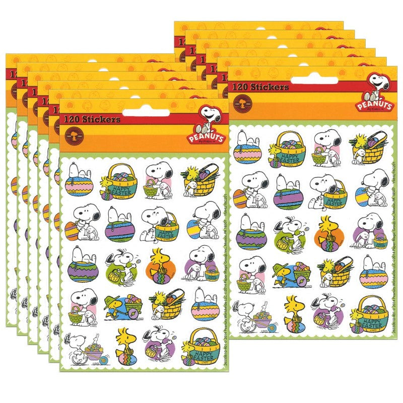 EUREKA - Peanuts® Easter Theme Stickers, 120 Per Pack, 12 Packs