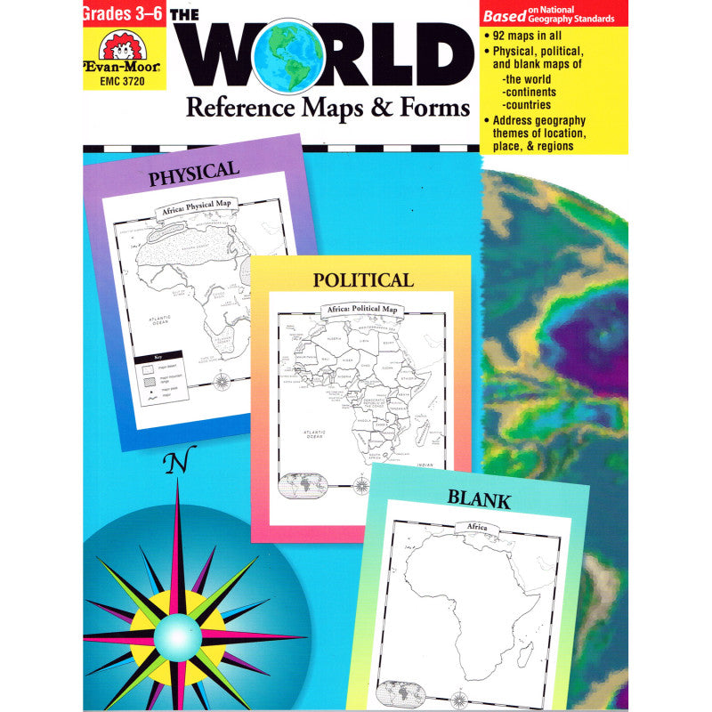 EVAN-MOOR - The World: Reference Maps & Forms Book