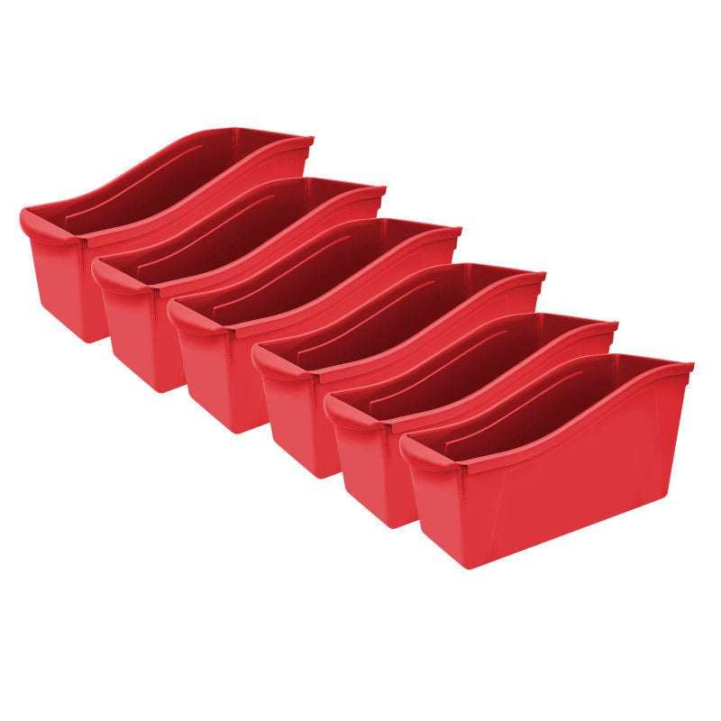 STOREX - Large Book Bin, Red, Pack of 6