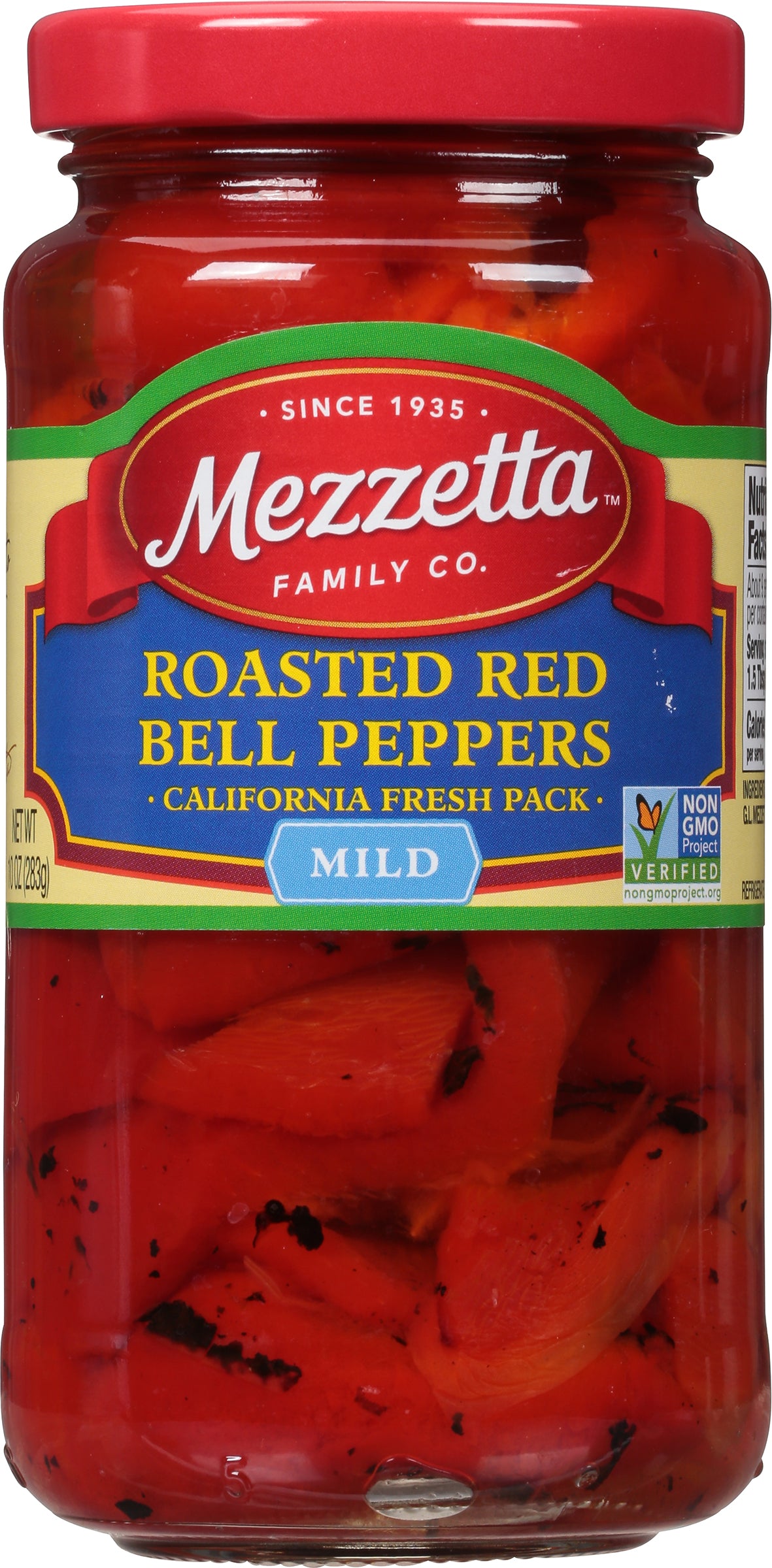 Mezzetta Mild Roasted Red Bell Peppers 10 oz - Case of 12