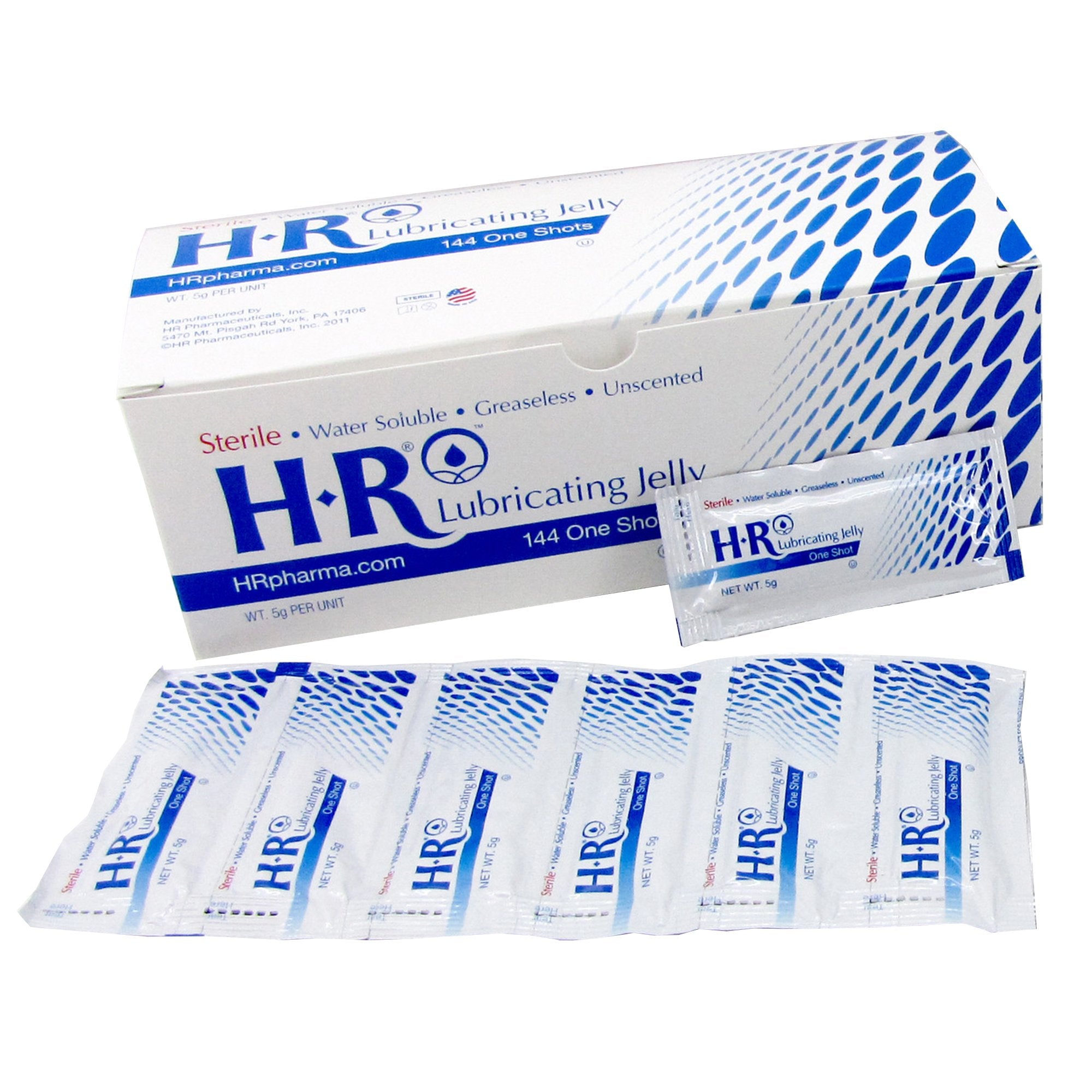 HR Pharma DBA HR Healthcare - Lubricating Jelly HR® One Shot® 5 Gram Individual Packet Sterile [864/CS]