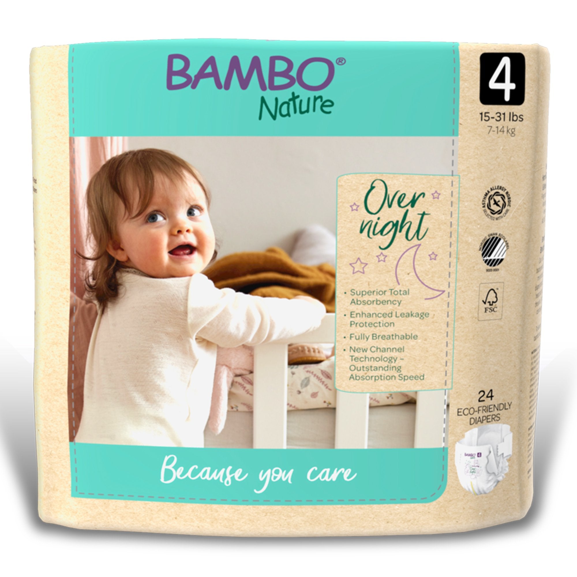 Abena North America - Unisex Baby Diaper Bambo® Nature Size 4 Disposable Heavy Absorbency [96/CS]