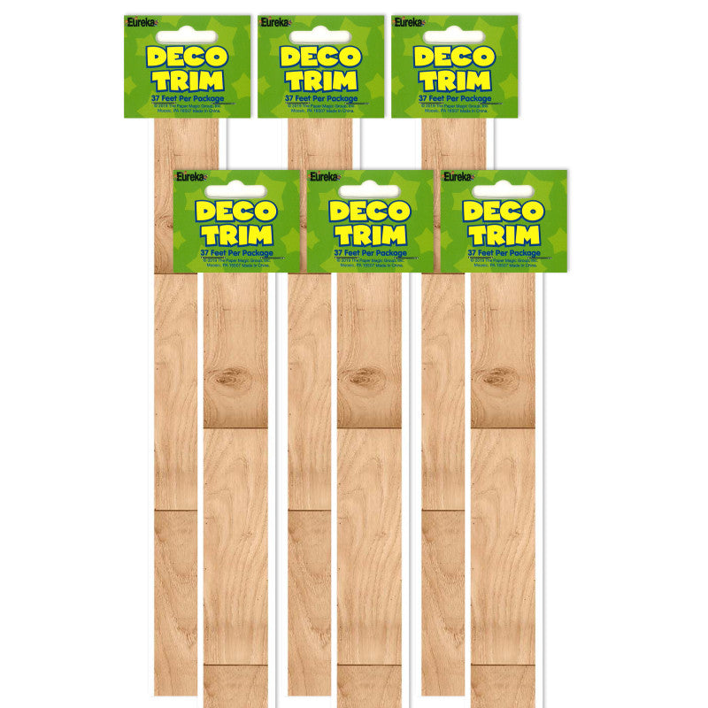 EUREKA - A Close-Knit Class Wooden Floor Board Deco Trim, 37 Feet Per Pack, 6 Packs