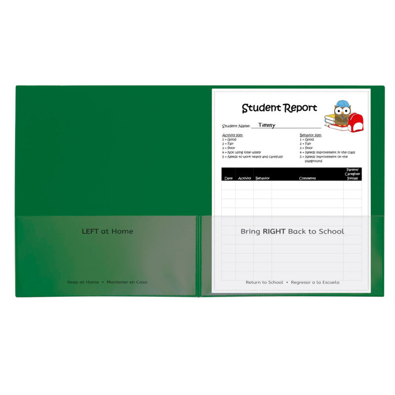 C-LINE - Classroom Connector™ School-To-Home Folders, Green, Box of 25