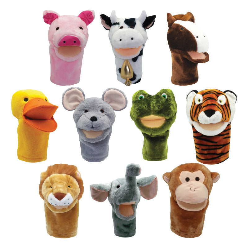 GET READY KIDS - Bigmouth Animal Puppet Set, Set of all 10