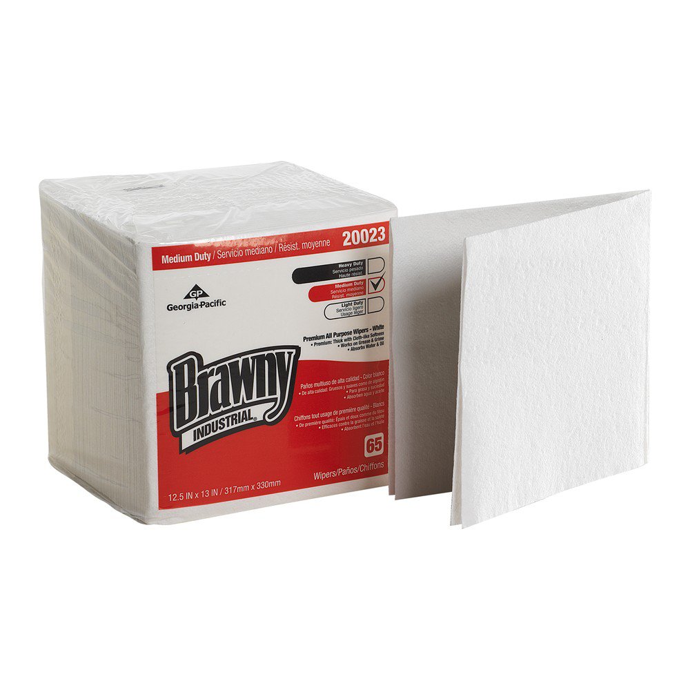 Georgia Pacific - Task Wipe Brawny Industrial® Medium Duty 65 Count Poly Pack 12-1/2 X 13 Inch NonSterile Disposable [1170/CS]
