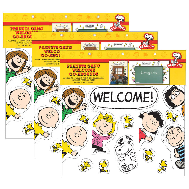 EUREKA - Peanuts® Welcome Go-Arounds®, 15 Pieces Per Set, 3 Sets