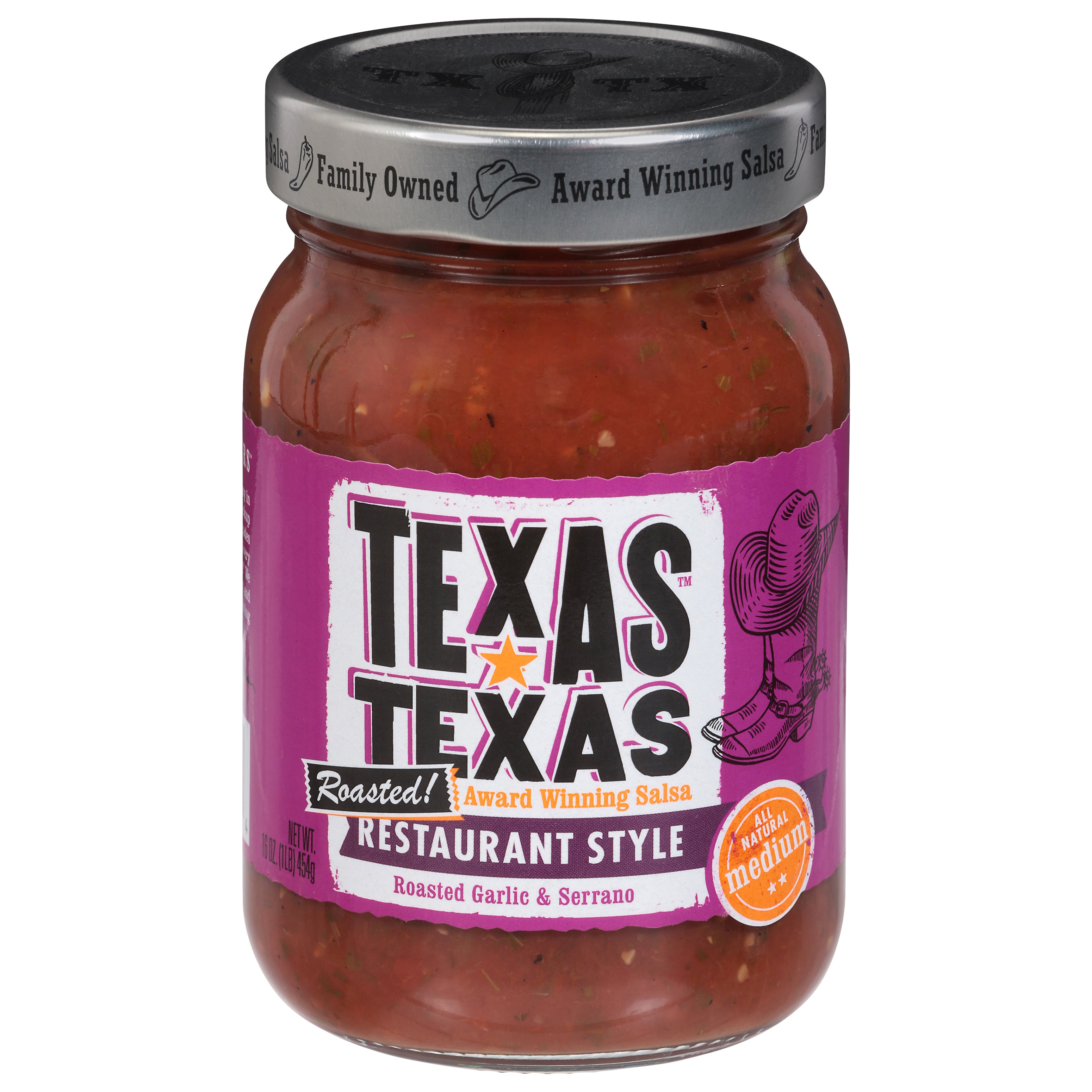 Texas Texas Medium Roasted Restaurant Style Salsa 16 oz - Case of 6