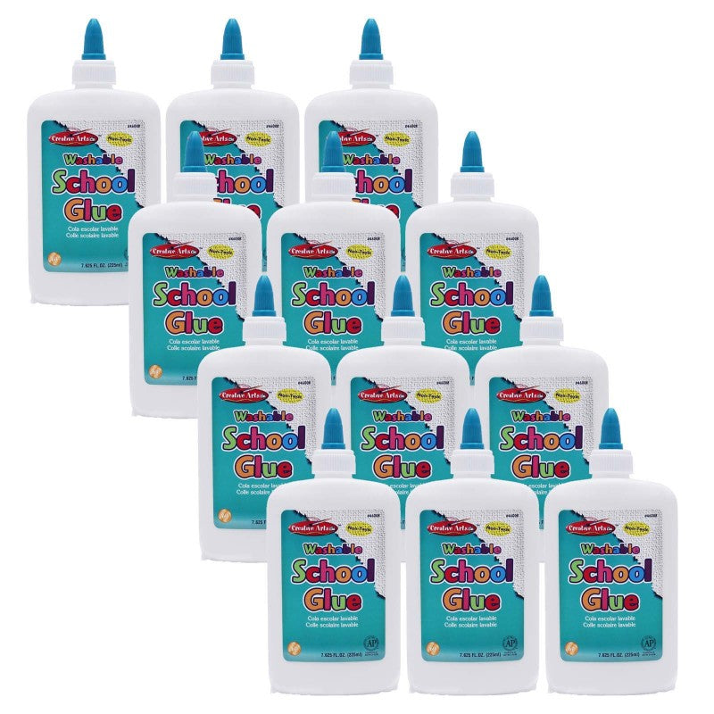 CHARLES LEONARD - Economy Washable School Glue 8 oz, Pack of 12