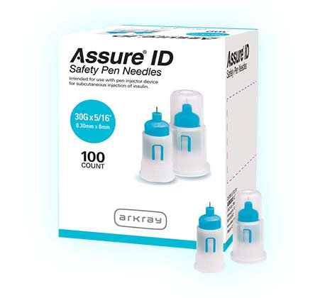 Arkray USA - Safety Insulin Pen Needle Assure® ID 30 Gauge 8 mm Length Automatic Safety Without Back-End Shield [1200/CS]