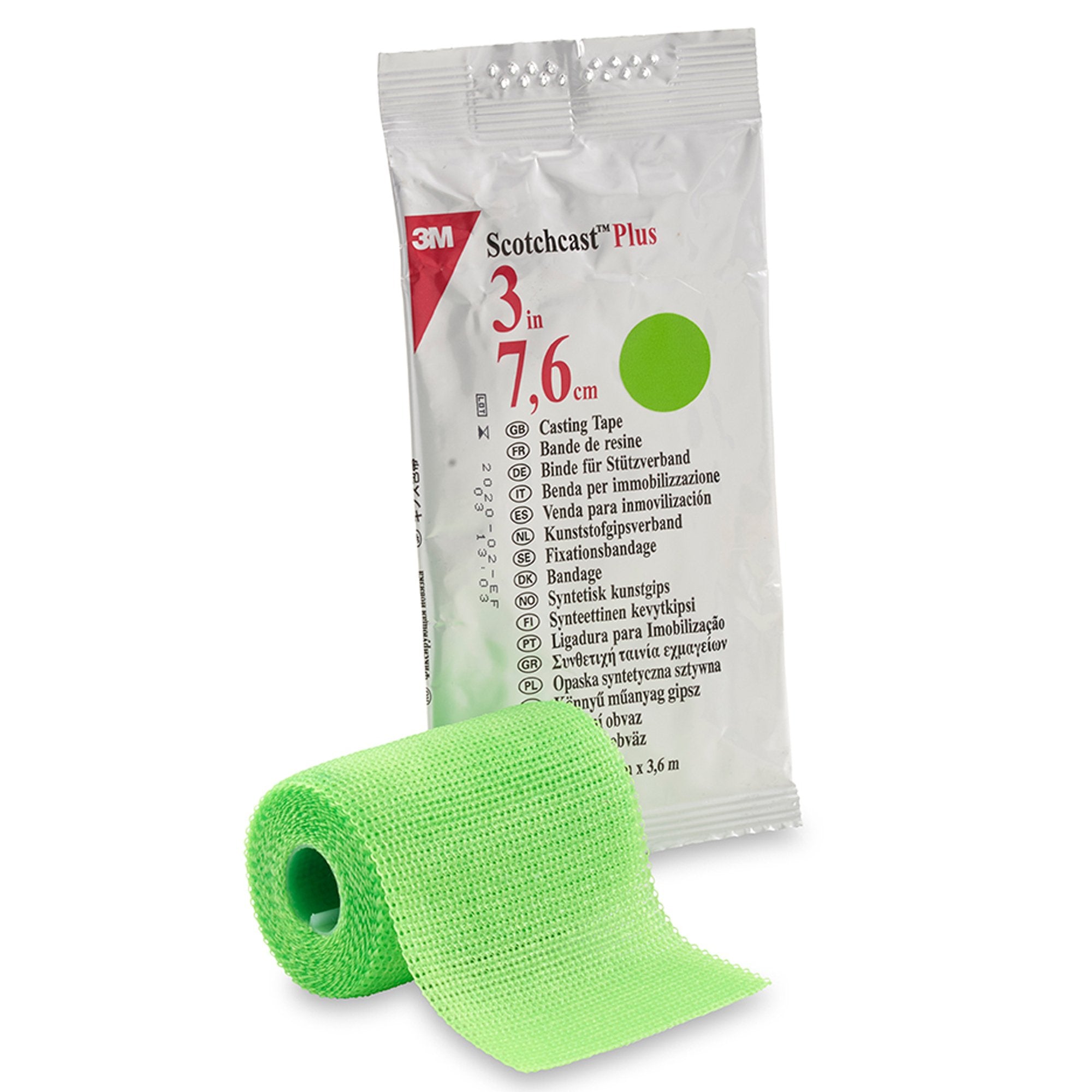 Solventum Corporation - Cast Tape 3M™ Scotchcast™ Plus 3 Inch X 12 Foot Fiberglass / Resin Bright Green [10/CS]