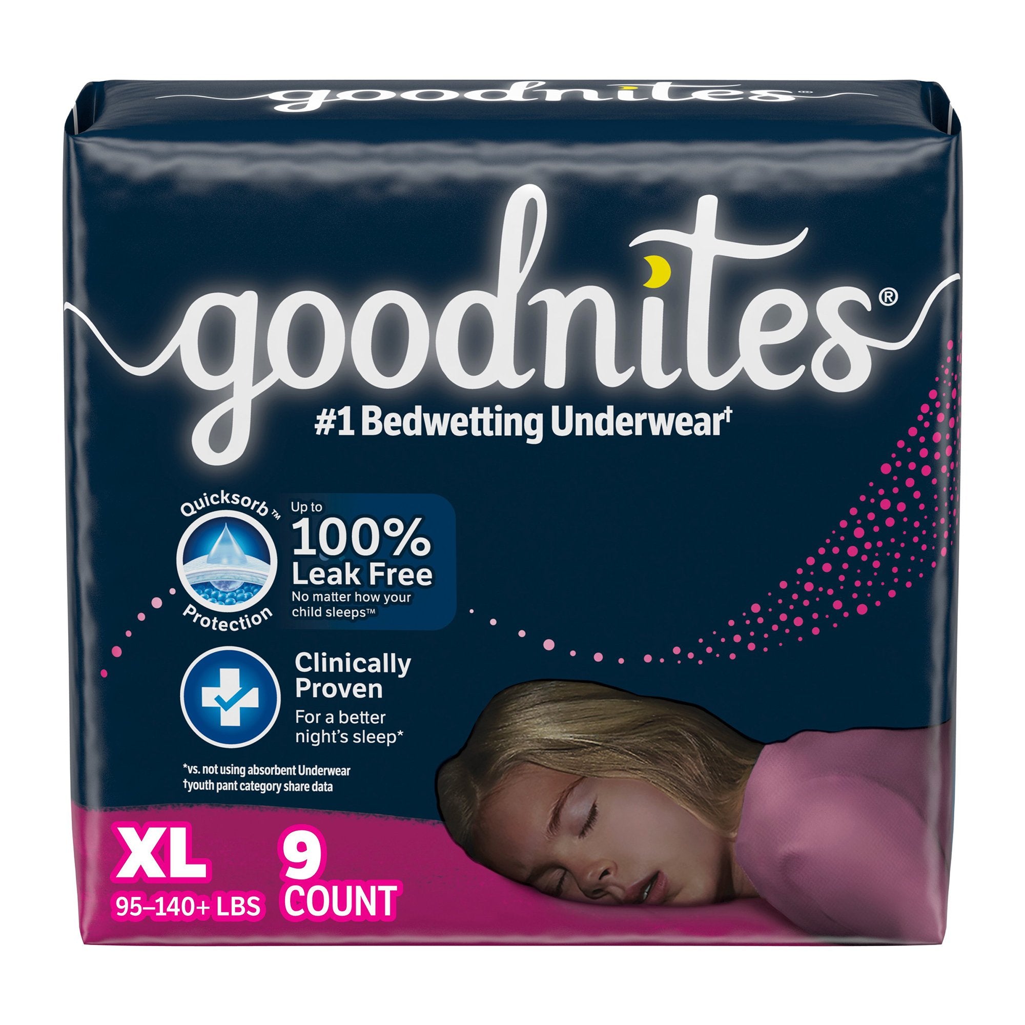 Kimberly Clark - Female Youth Absorbent Underwear GoodNites® Pull On with Tear Away Seams 14 to 20 / X-Large Disposable Heavy Absorbency [36/CS]