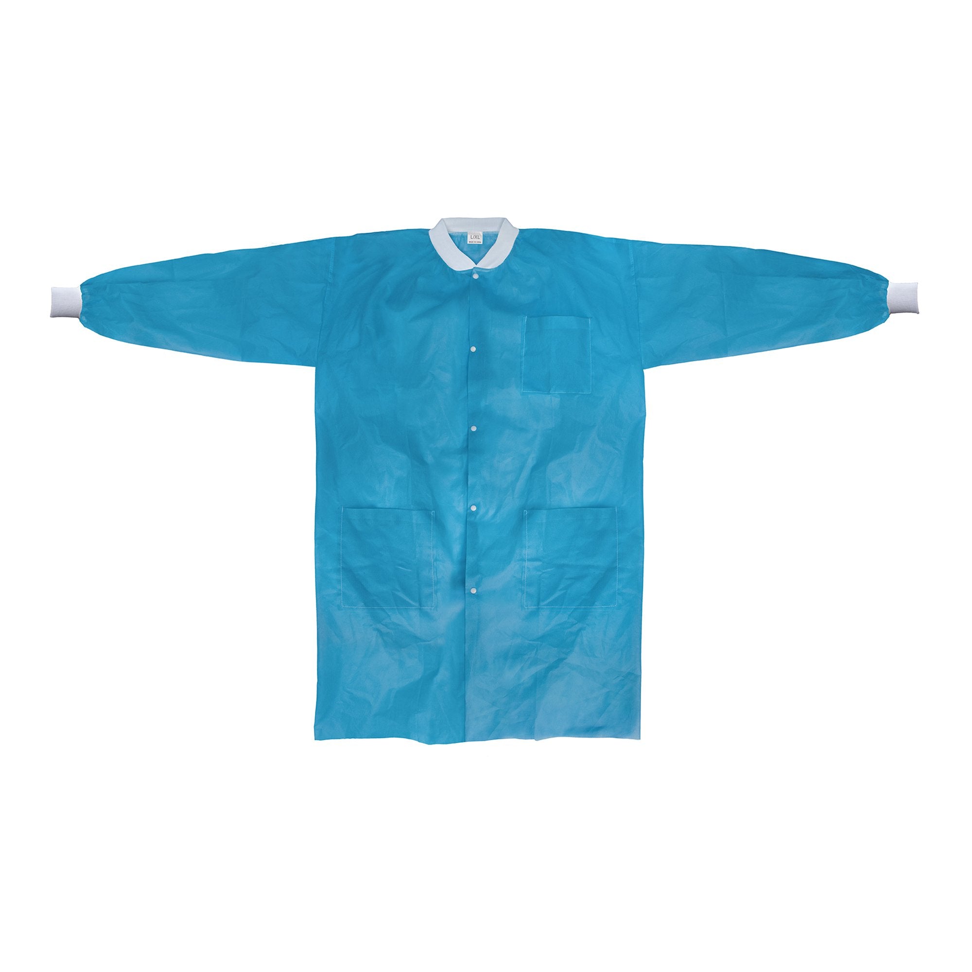 McKesson Brand - Lab Coat McKesson Blue Large / X-Large Knee Length Spunbond Polypropylene Disposable [30/CS]