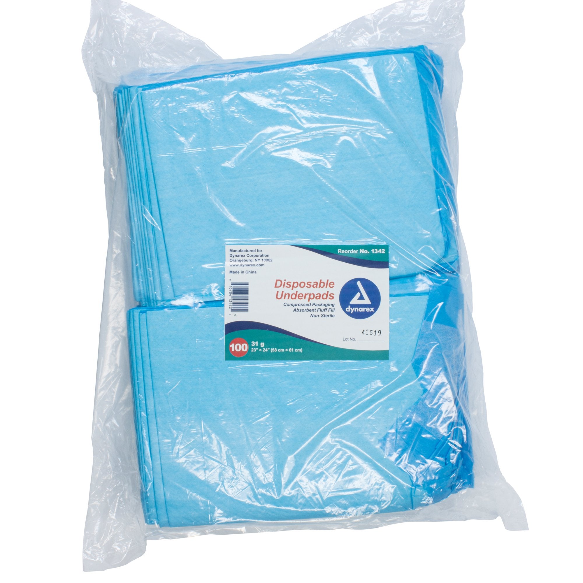 Dynarex - Disposable Underpad Dynarex® 23 X 24 Inch Fluff Light Absorbency [200/CS]