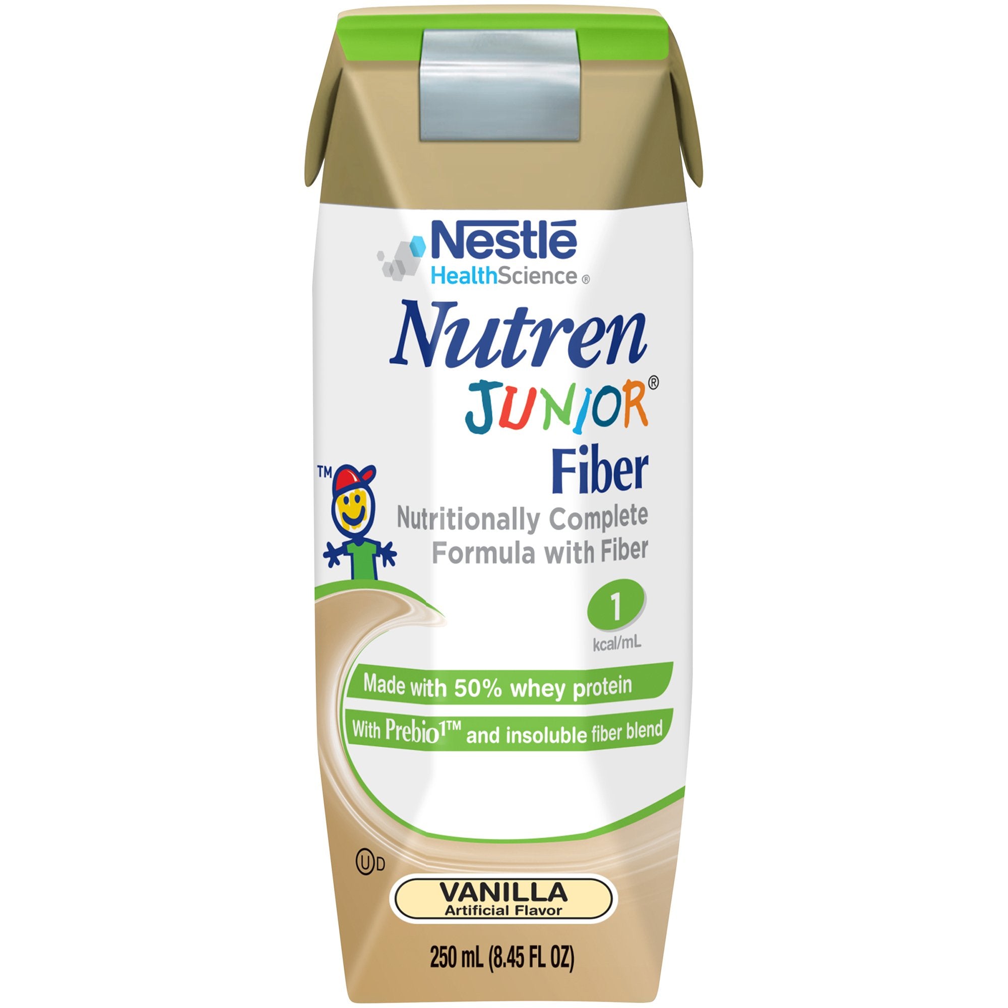 Nestle Healthcare Nutrition - Pediatric Oral Supplement Nutren® Junior Fiber Vanilla Flavor 8.45 oz. Tetra Prisma® Liquid Fiber Bowel Management [24/CS]